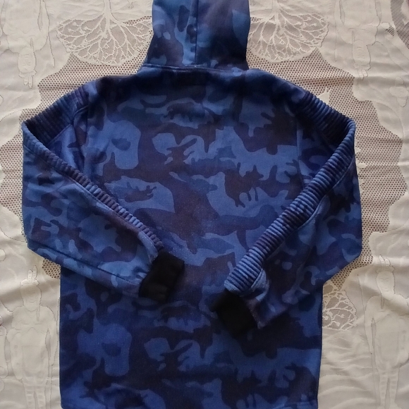 #051 Boys Blue Camo Hoodie Sweater By G-Net Size Large - Picture 9 of 15